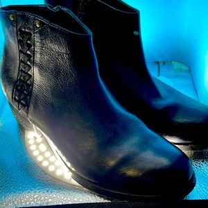 Clarks leather ankle boot with 2” heel